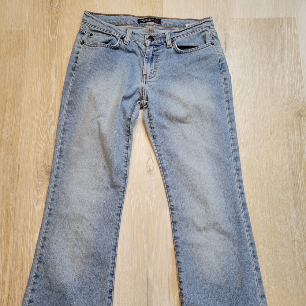 Y2K American Eagle Bootcut Jeans Womens 2 Light Wash Low Rise Flare Denim
